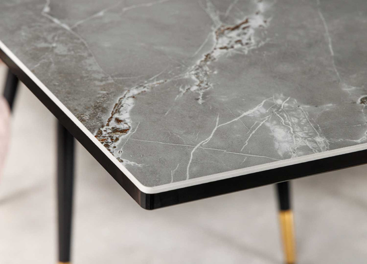 Table extensible céramique et pieds cuivré