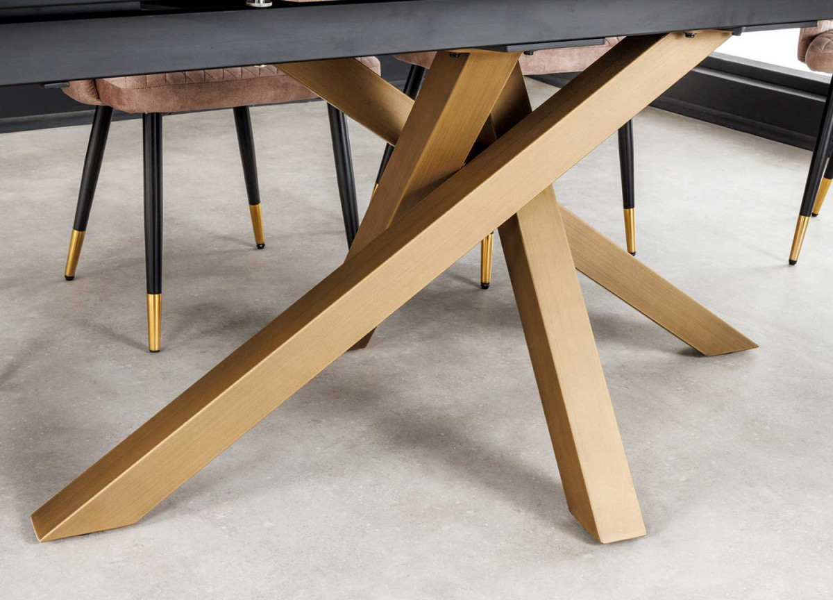 Table extensible céramique et pieds cuivré