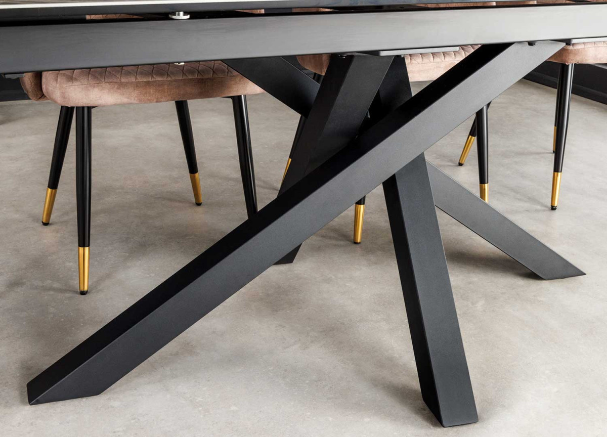 Table de repas contemporaine en céramique extensible