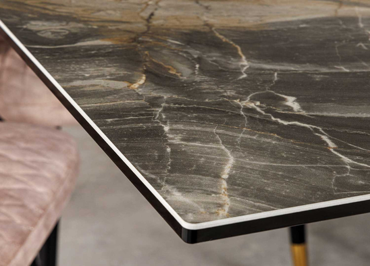 Table de repas contemporaine en céramique extensible