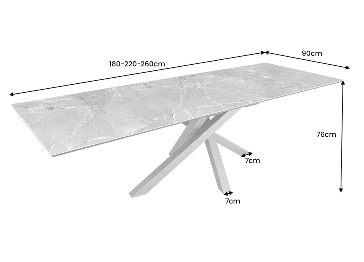 Table de repas contemporaine en céramique extensible