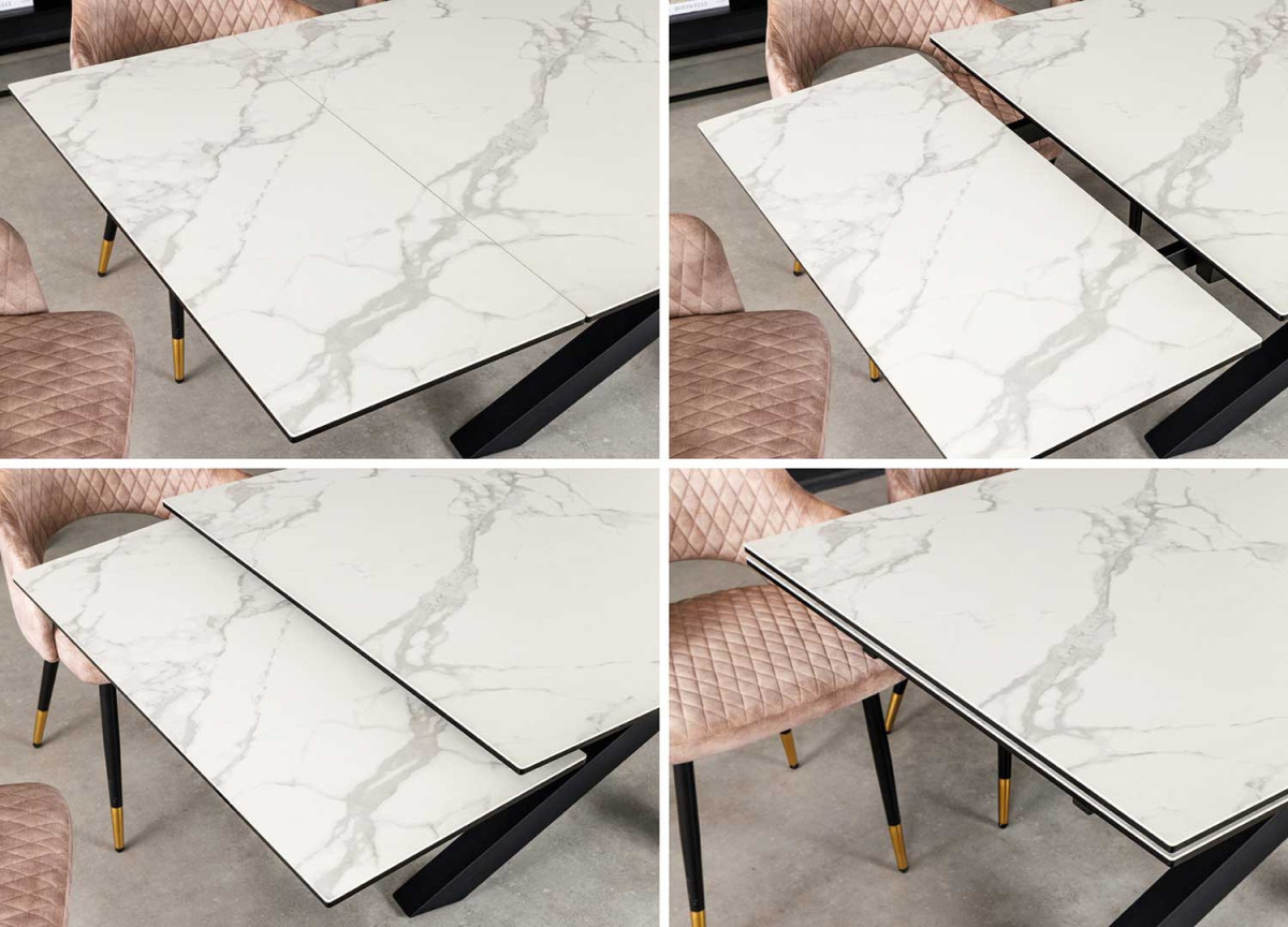 Table à manger avec allonges 180 à 260 cm