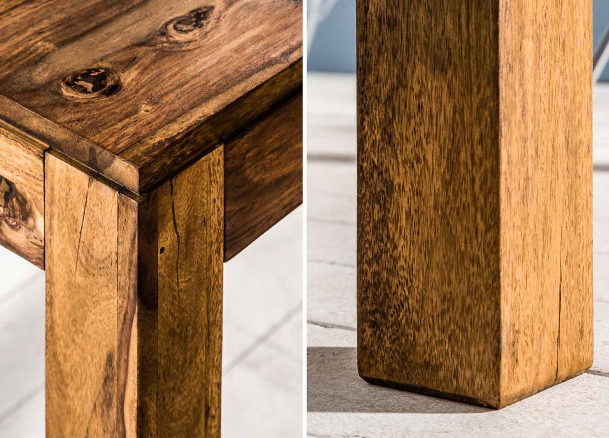 Table de repas en bois massif avec 2 allonges 160-240 cm