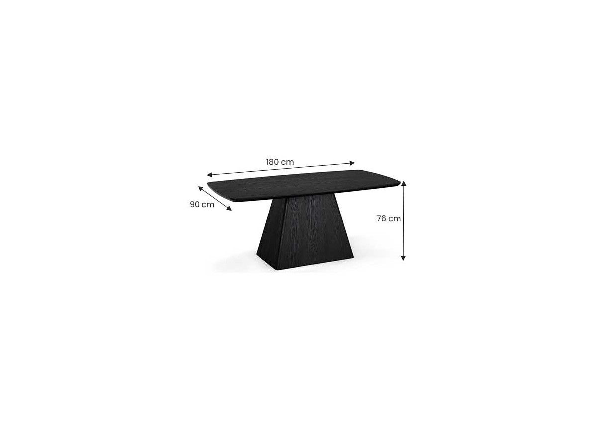 Table 180x90 chêne noir