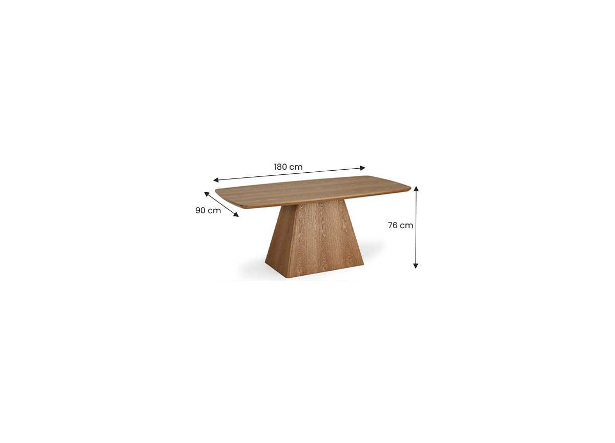 Table 180x90 chêne naturel