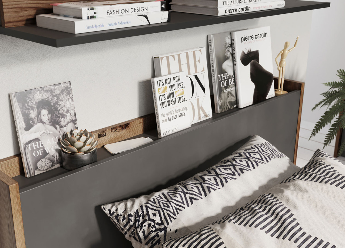 Lit chambre ado avec tiroir de lit esprit loft