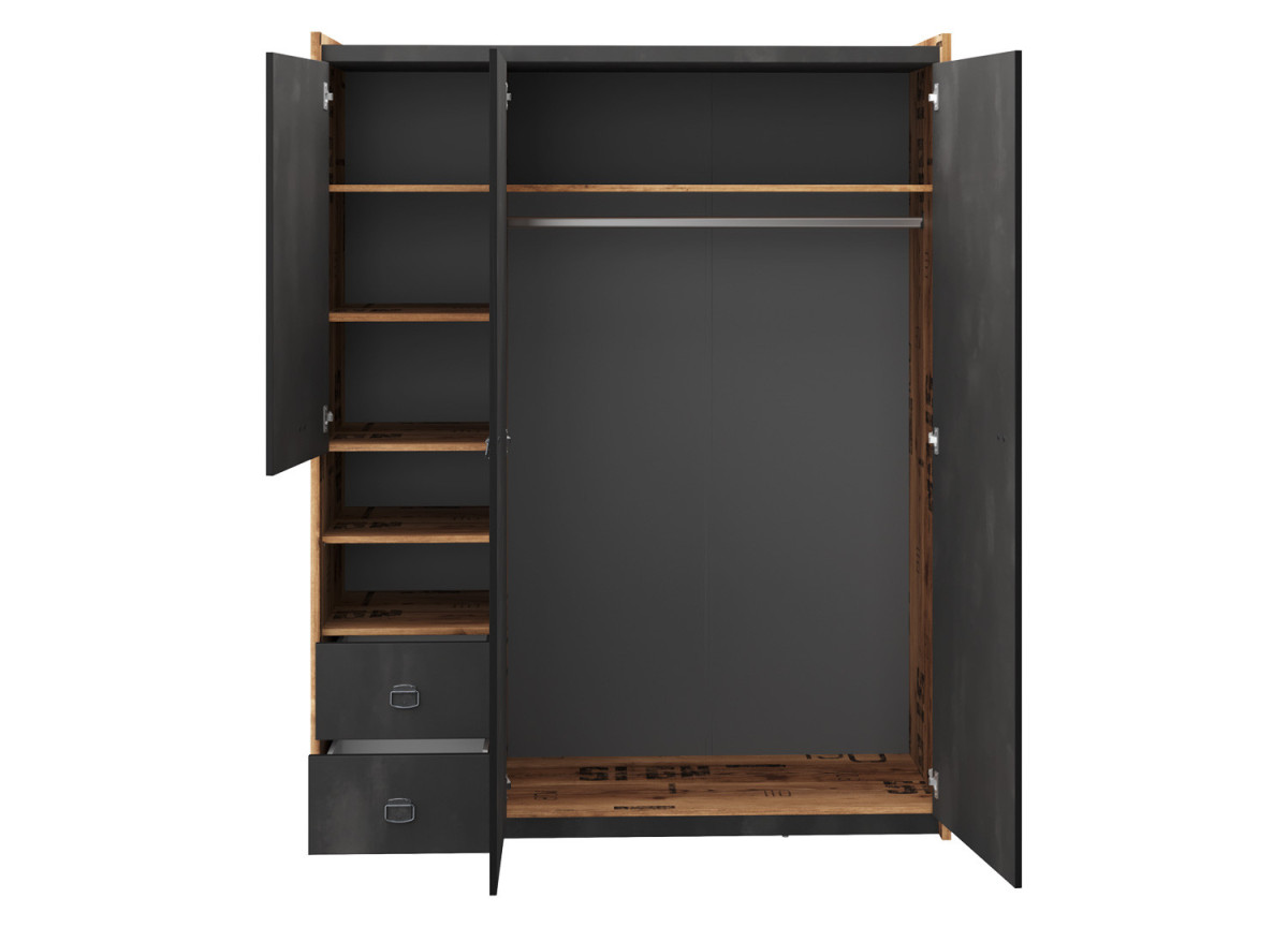 Armoire 150 cm chambre ado style industriel