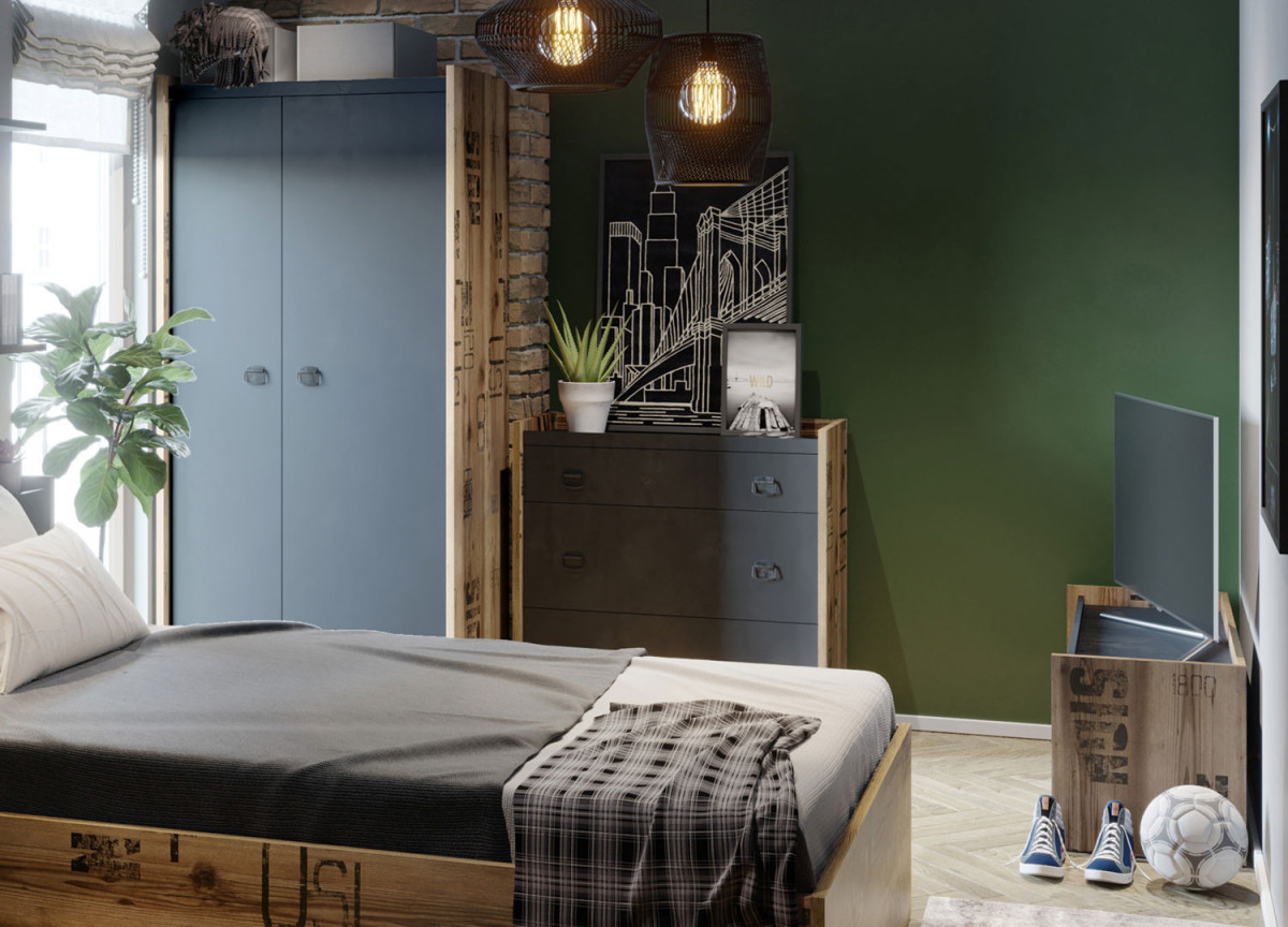 Commode esprit loft industriel chambre enfant