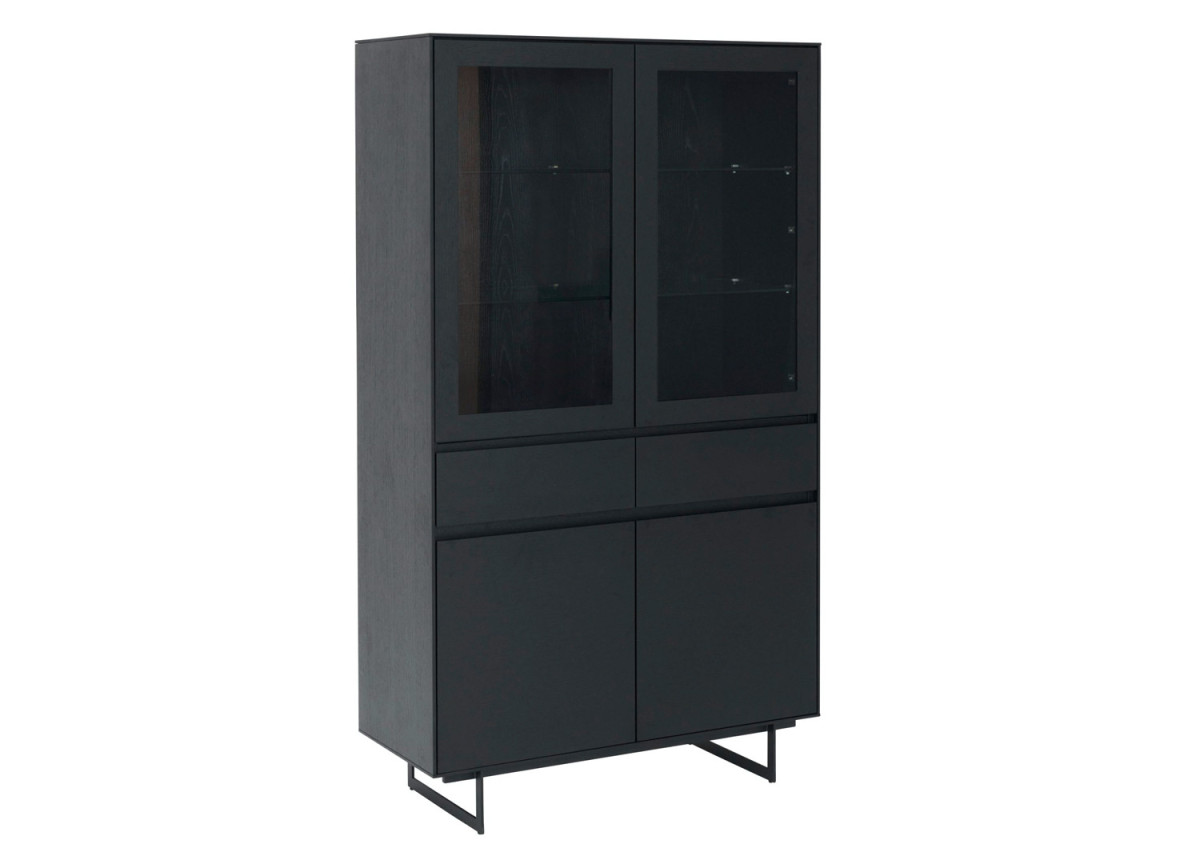 Buffet vitrine Chêne noir avec éclairage