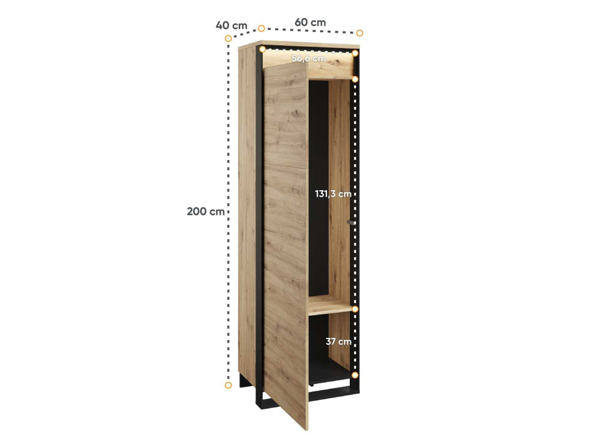 Mobilier d'entrée bois et noir pour manteaux et chaussures