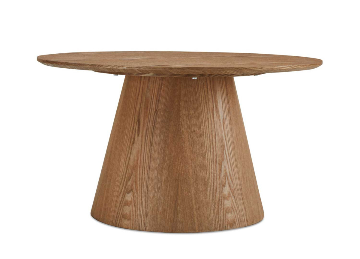Table basse moderne ronde 80 cm chêne
