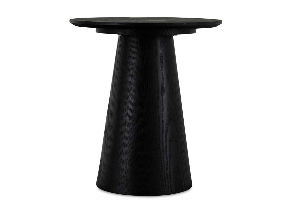 Bout de canapé, Table d'appoint ronde en chêne noir