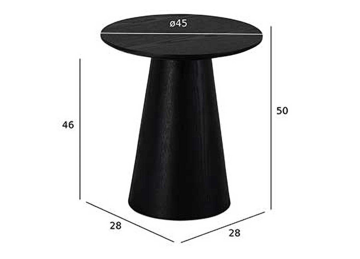Bout de canapé design 45 cm Chêne noir moderne