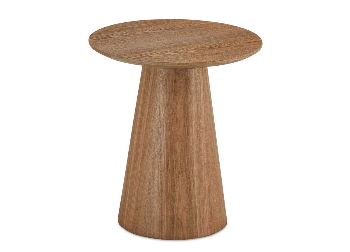 Bout de canapé moderne, Table d'appoint rond en bois plaqué chêne