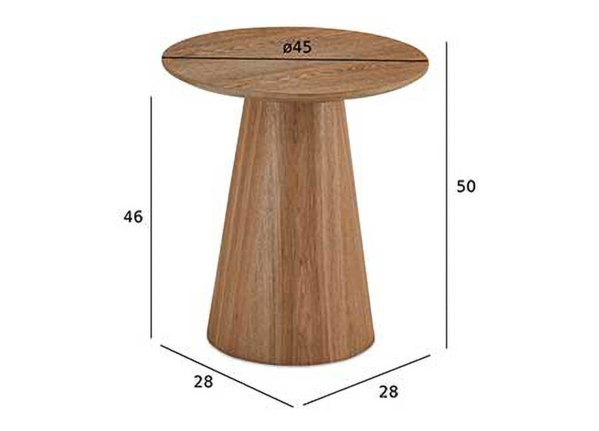 Bout de canapé design 45 cm Chêne moderne