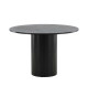 Table de repas ronde en placage de bois noir