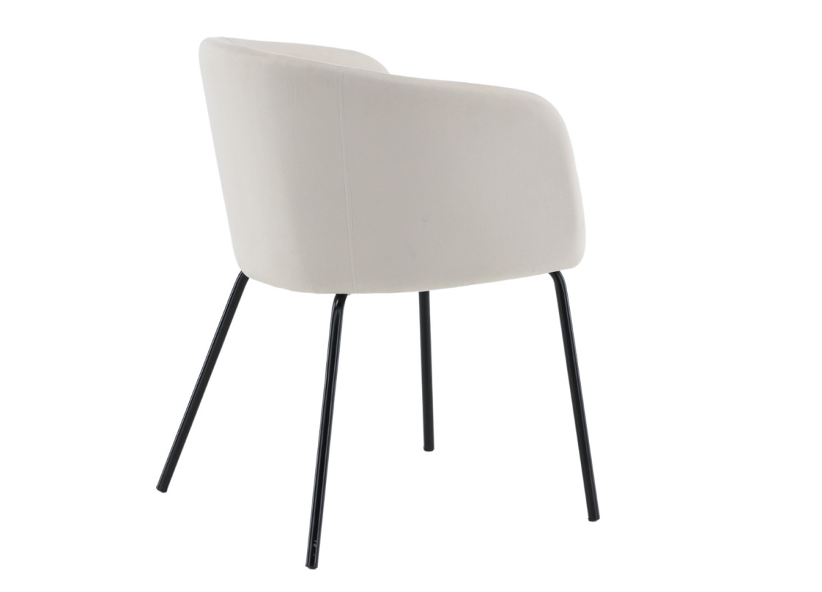 Lot de 2 chaises en velours et métal noir