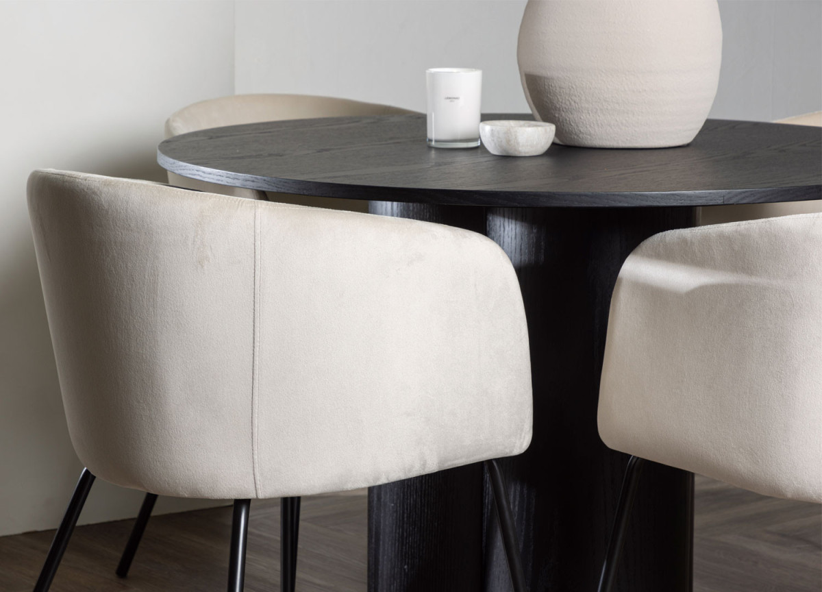 Lot de 2 chaises en velours et métal noir