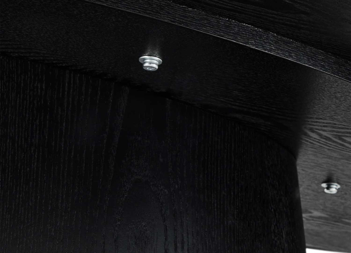 Table salle à manger ovale 160 cm Chêne noir