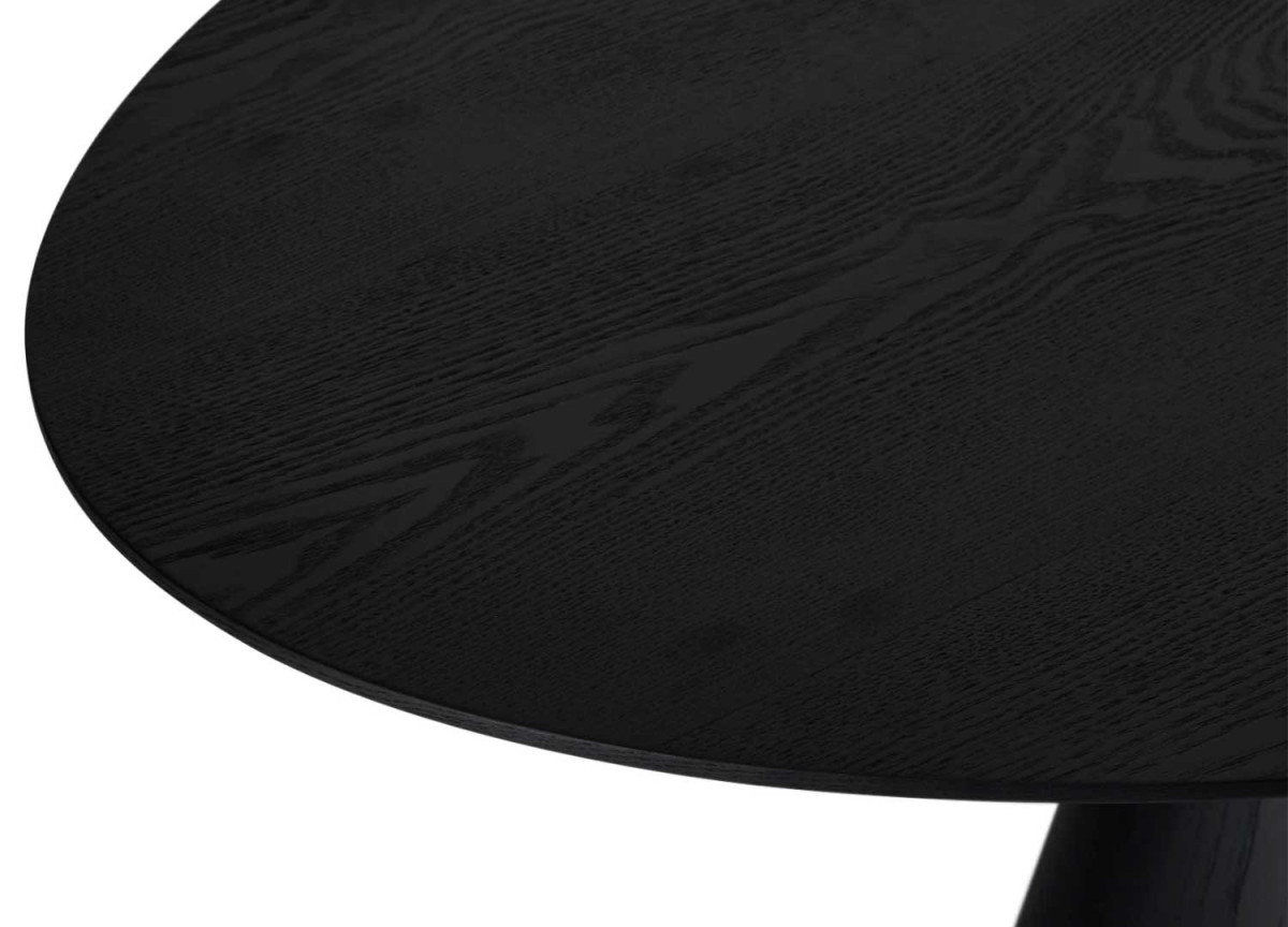Table salle à manger ovale 160 cm Chêne noir