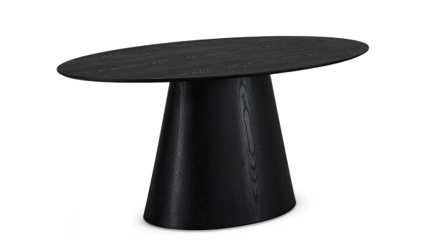 Table salle à manger ovale 160 cm Chêne noir