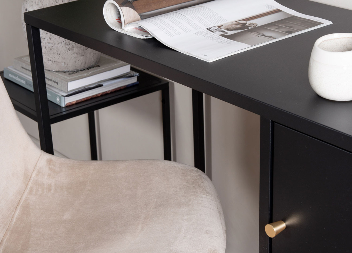 Bureau 95 cm en métal noir
