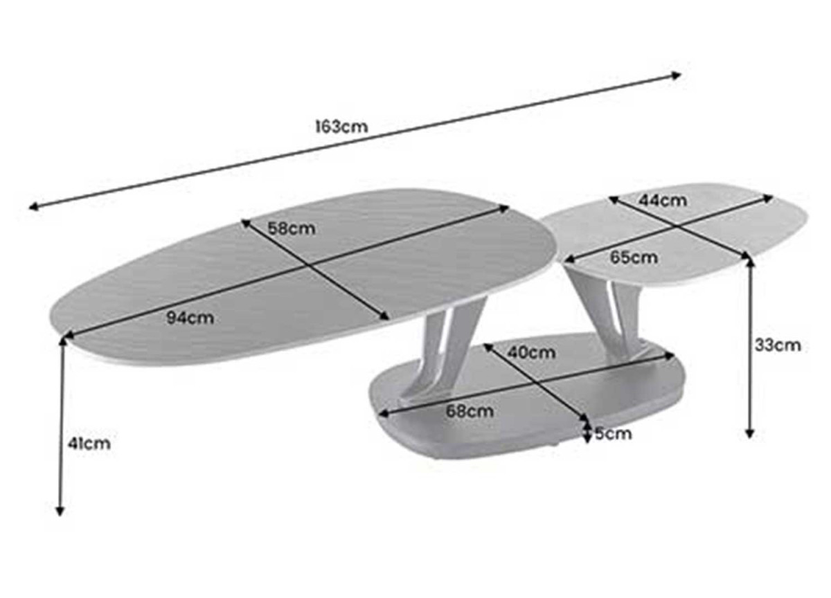 Table basse design modulable en céramique