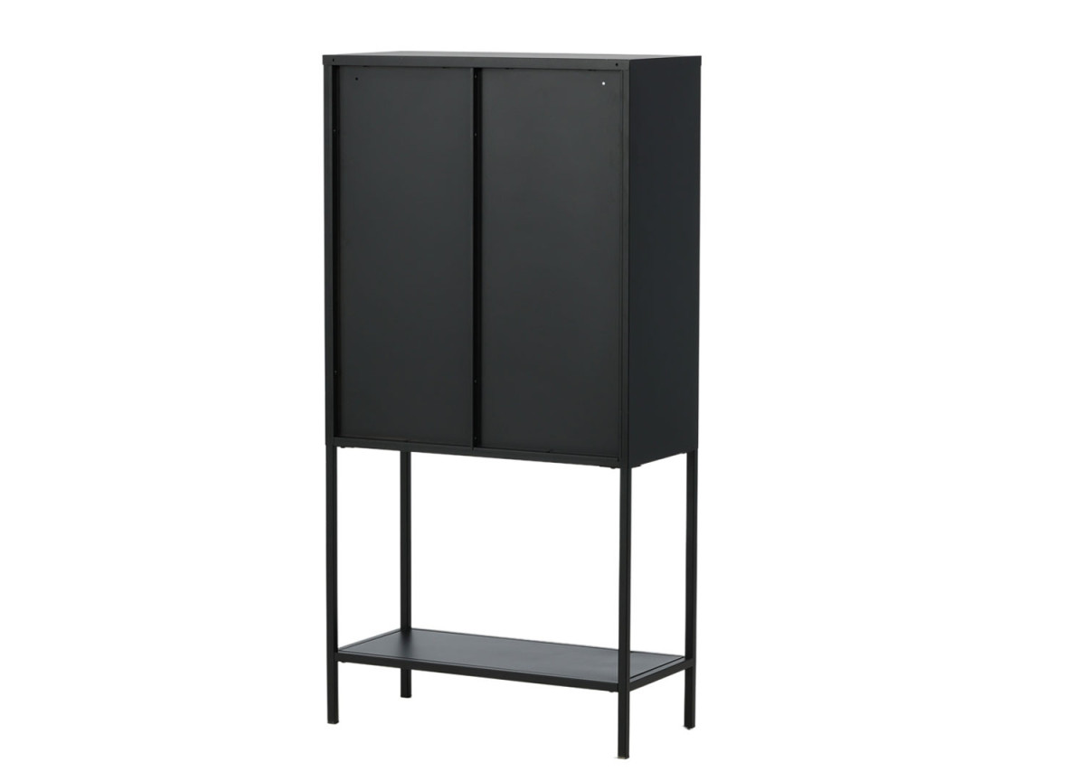 Petite armoire vitrée en métal noir