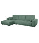 Canapé d'angle grand confort en tissu vert sauge