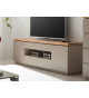 Meuble TV 173 cm gris chaud et acacia massif