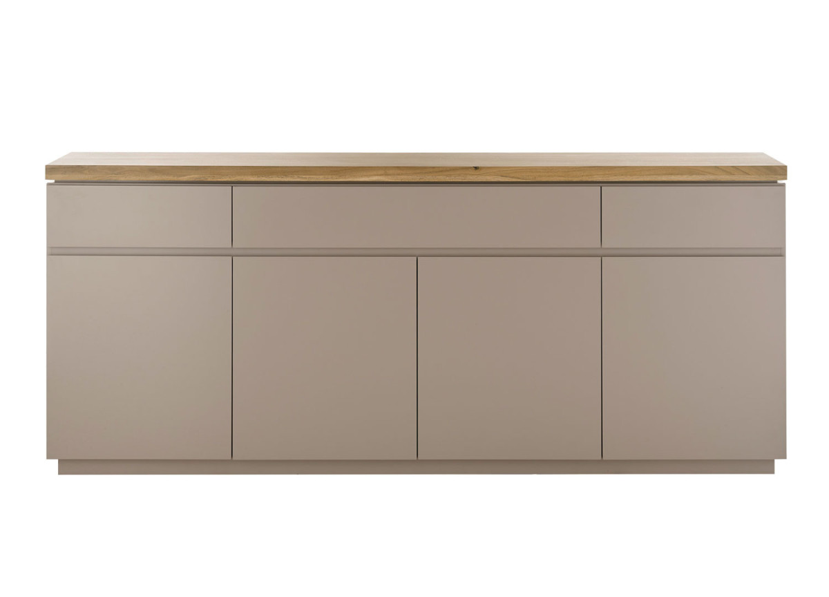 Buffet moderne 200 cm couleur chaud et bois massif