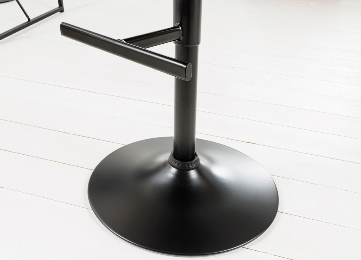 Lot de 2 tabourets de bar en velours côtelé gris