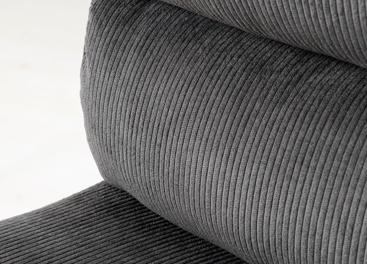 Lot de 2 tabourets de bar en velours côtelé gris
