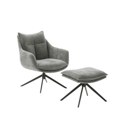 Fauteuil relax avec repose-pieds anthracite
