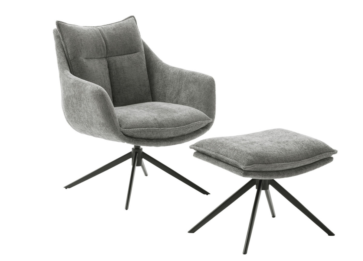 Fauteuil relax avec repose-pieds anthracite