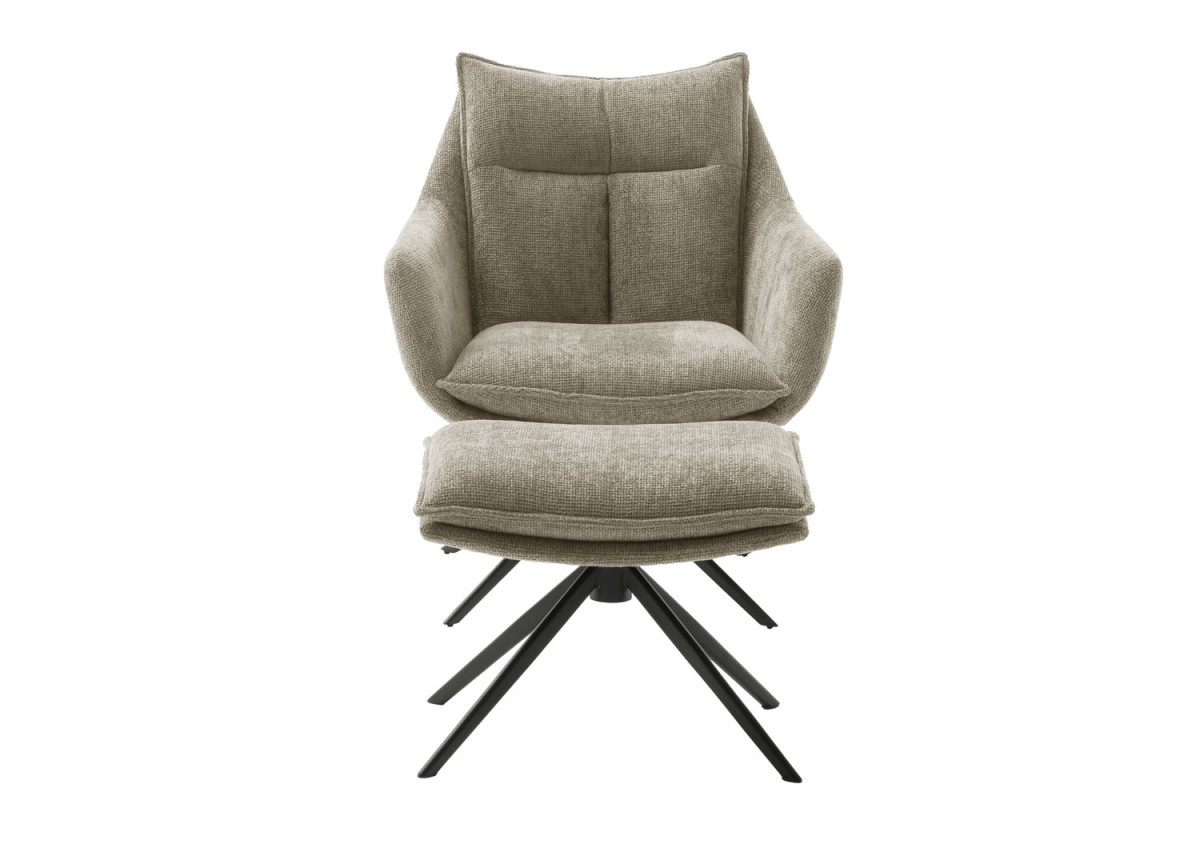 Fauteuil avec repose-pieds rotatif à 360°