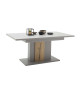 Table design 180-280 cm laqué gris mat & bois