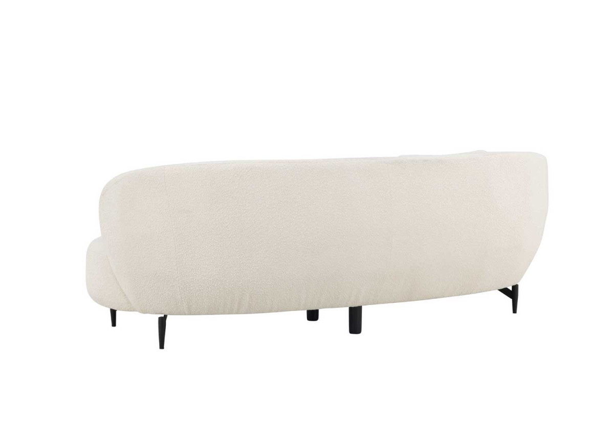 Canapé haricot en tissu bouclé blanc