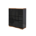 Bahut noir brillant moderne avec bois massif