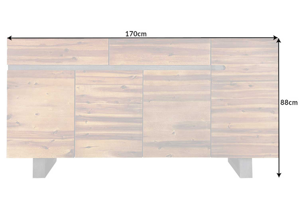 Buffet Industriel Acacia Foncé et Métal Anthracite