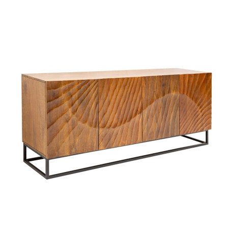 Buffet Design Manguier Sculpté et Socle Métal Noir
