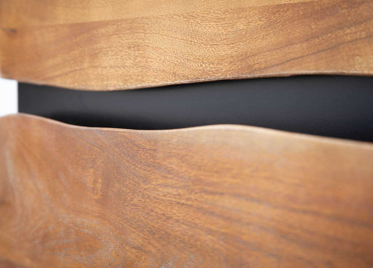 Buffet 160 cm Acacia et Métal Noir