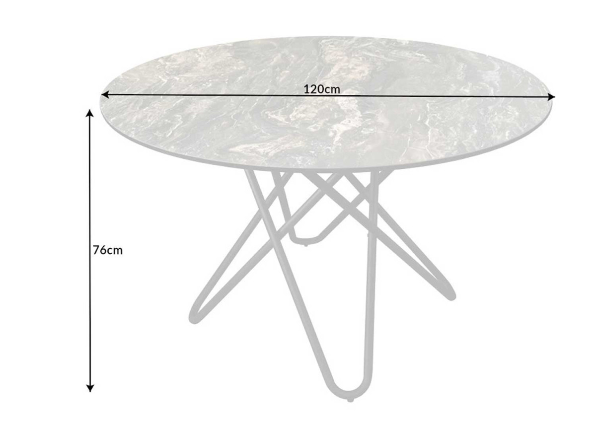 Table ronde en céramique pierre naturelle taupe Delia