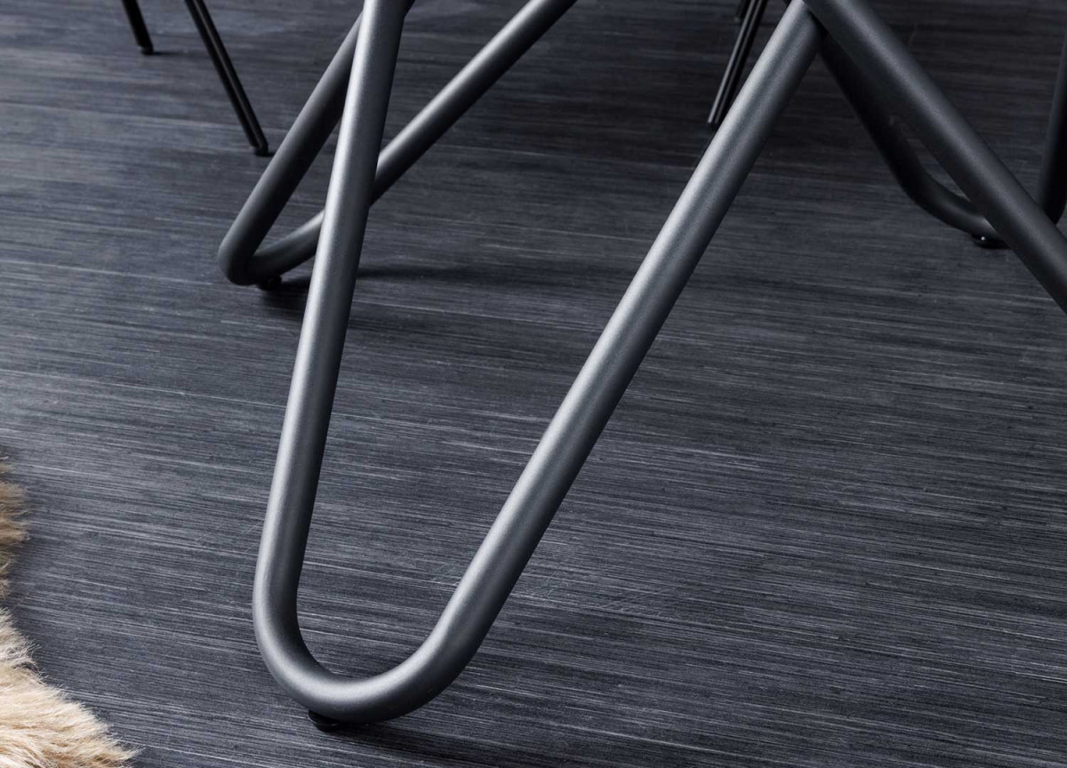 Table ronde en céramique pierre naturelle taupe Delia