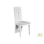 Lot de 2 chaises de table laquées blanc