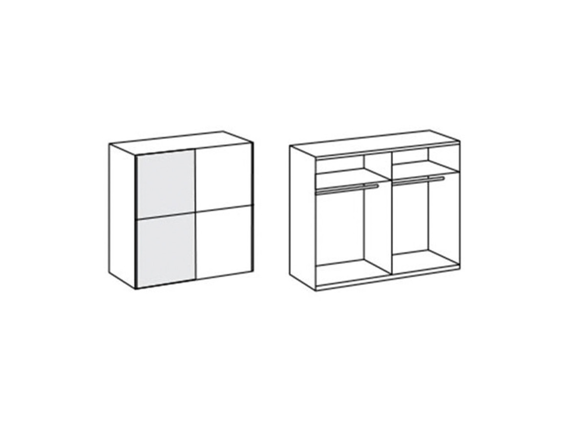 Armoire dressing à porte coulissante avec miroir Queen