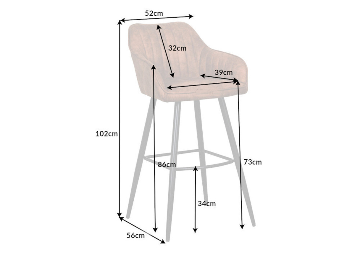 Chaises hautes de bar taupe antique