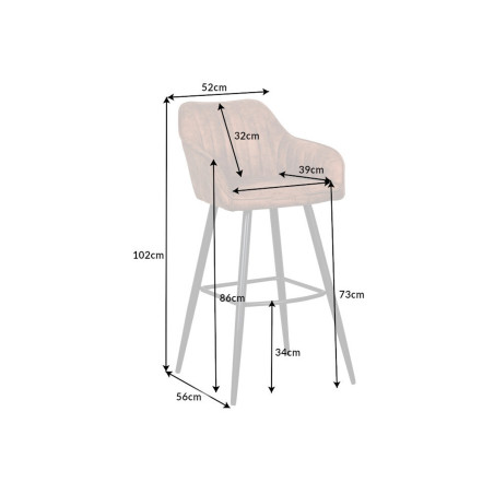 Chaises hautes de bar taupe antique