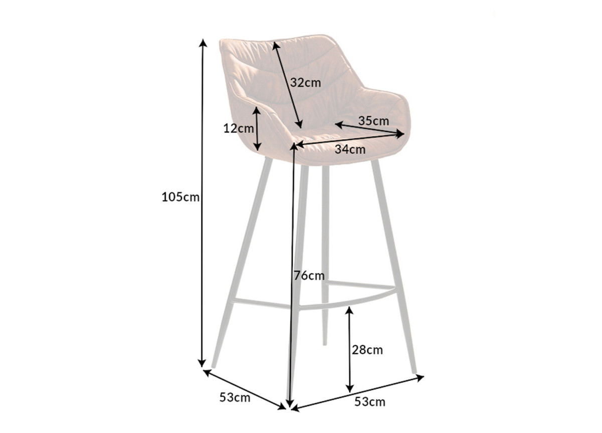 Chaise Haute de Bar brun antique