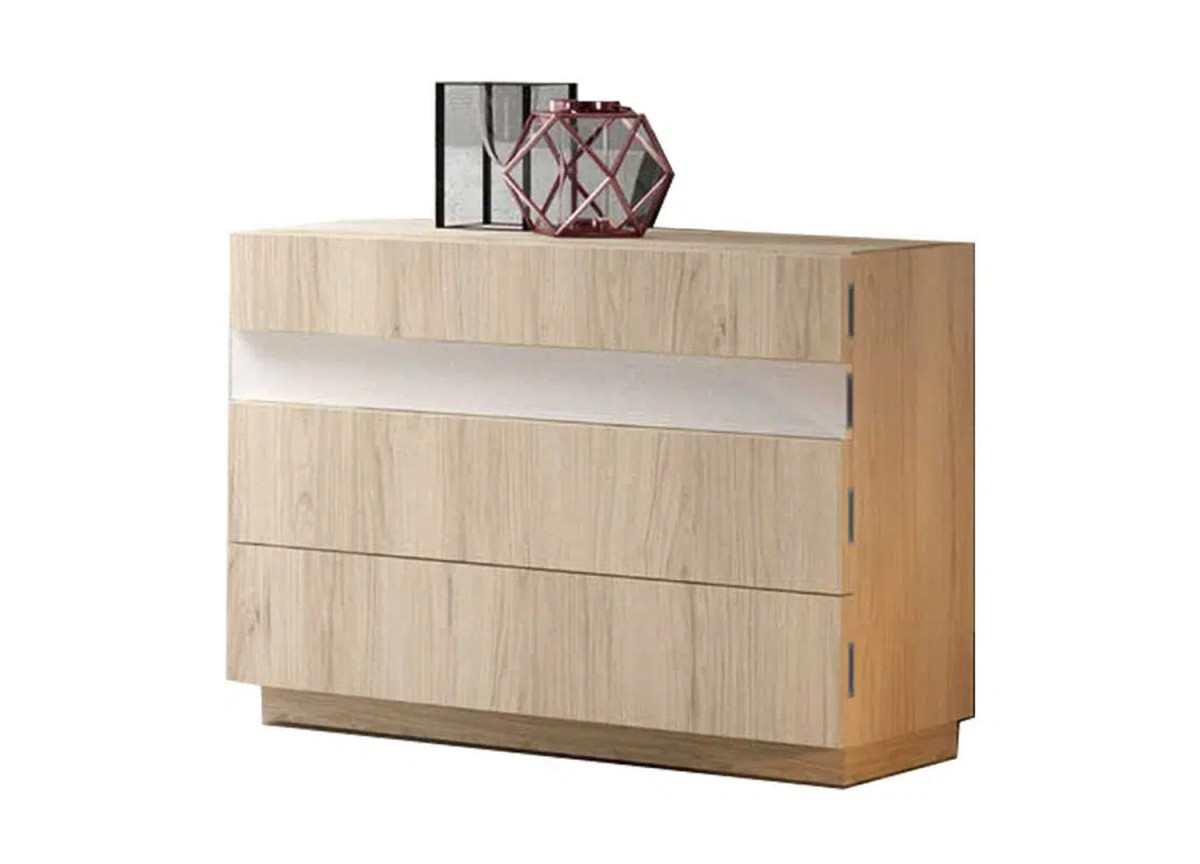 Commode Moderne Blanc et Bois 90 cm